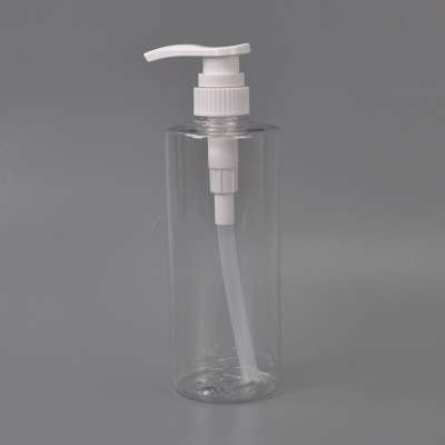 Cylinder Design PET Soap Dispenser with White Pump - 500 ML