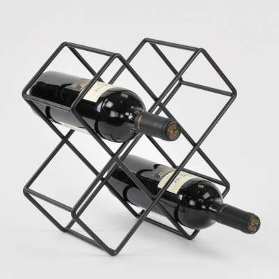 Metal Wire Morden Design 5-Grid Wine Display Rack