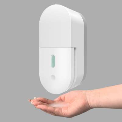 Wall Mounted Capsule Shape Design White Liquid Soap Dispenser