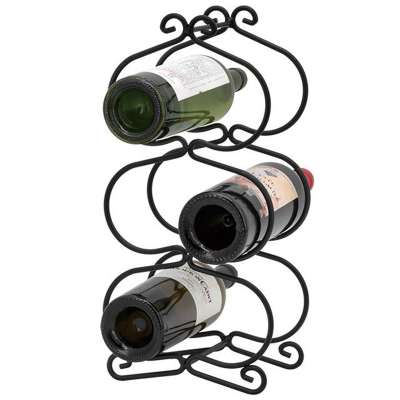 Metal Wire Gourd Shape Design Matte Black Wine Rack