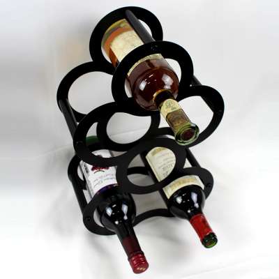 Michelin Shaped Matte Black Coating Six Bottle Wine Rack